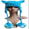 BIBITIME Women Knitted Beanie Hat Cat Ears Warm Earflap Pompom Ball Handmade Cap (Sky Blue, One Size for Adult) view 2