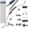 SHARROW 62'' Takedown Recurve Bow and Arrow Set,20-50lbs Targeting Practice Adult Bow for Right Hand Archery Hunting,with Bow Accessory and Protective Gear view 1