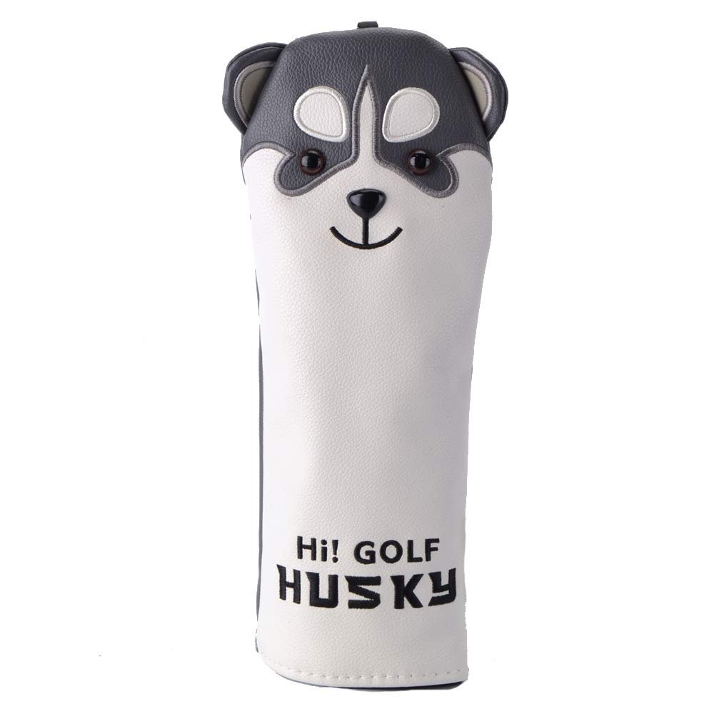 GOOACTION Husky Golf Hybrid/Utility Head Cover Synthetic Leather Animal Golf Clubs Headcover (Tag 3,5,7,X)