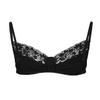 Aislor Men's Sissy Lingerie Floral Lace Wire-Free Unlined Bra Top Bralette Crossdress Underwear Black X-Large view 2