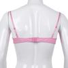 Aislor Men's Sissy Lingerie Floral Lace Wire-Free Unlined Bra Top Bralette Crossdress Underwear Pink Large view 3