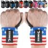 DMoose Wrist Wraps Weightlifting Men 12 and 18 Inches Thumb Loops with Wrist Support for Workouts Powerlifting Wrist Straps for Weight Lifting Men and Women American III view 1