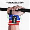 DMoose Wrist Wraps Weightlifting Men 12 and 18 Inches Thumb Loops with Wrist Support for Workouts Powerlifting Wrist Straps for Weight Lifting Men and Women American III view 2