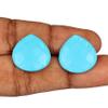 GEMHUB A Grade BlueTurquoise 24.50 Ct pear Shape Pair of 2 PCS Attractive Blue Turquoise Loose Gemstone for Jewelry ET-948 view 3