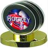 SAFTGARD SUPPLIES Acrylic Hockey Puck Gold Base Display CASE Holder view 3