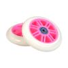 AlveyTech 98 mm Razor A Kick Scooter Wheels with Bearings and 7 Spoke Rims (Set of 2) (White Wheel Pink Hub)