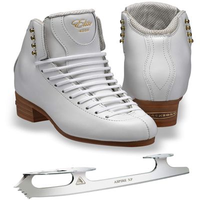 SKATE GURU Jackson Ultima - Boots Bundle with Blades - Elite DJ4200 - White Size: Adult 6 / Width: Narrow (A)