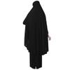 Adela Boutique Women's Two-Piece Muslim Prayer Dress Hijab Scarf Islamic Abaya Full Length Dress 2XL Black view 3