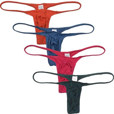 OROCOJUCO 4-Pack Unique Men Micro Cut Tangas Sexy Underwear Hipster Jockstrap Thongs Pants XL