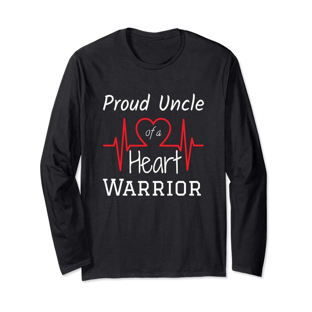 CHD Heart Warrior Uncle Shirt Congenital Heart Defect HLHS Long Sleeve T-Shirt