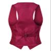Design by Olivia Women's Dressy Casual Versatile Racerback Vest Three Button Tuxedo Suit Waistcoat Burgundy S view 3