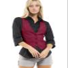 Design by Olivia Women's Dressy Casual Versatile Racerback Vest Three Button Tuxedo Suit Waistcoat Burgundy S view 4