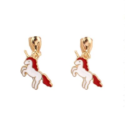 HAPPYAN Fashion Gold Color Clip on Earrings Non Pierced Charm Ear Clip Jewelry Accessory (Red)