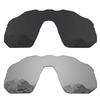 Puzzley Mirror Polarized Replacement Lenses for Oakley Radar EV Advancer OO9442 Sunglasses - Retro Black + Silver Mirror view 1