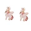 HAPPYAN Fashion Style Zin-Alloy Gold Color Enamel Unicorn Clip on Earrings No Pierced Hypoallergenic Clip-ons (Pink Mixed) view 1