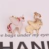 HAPPYAN Fashion Style Zin-Alloy Gold Color Enamel Unicorn Clip on Earrings No Pierced Hypoallergenic Clip-ons (Pink Mixed) view 4