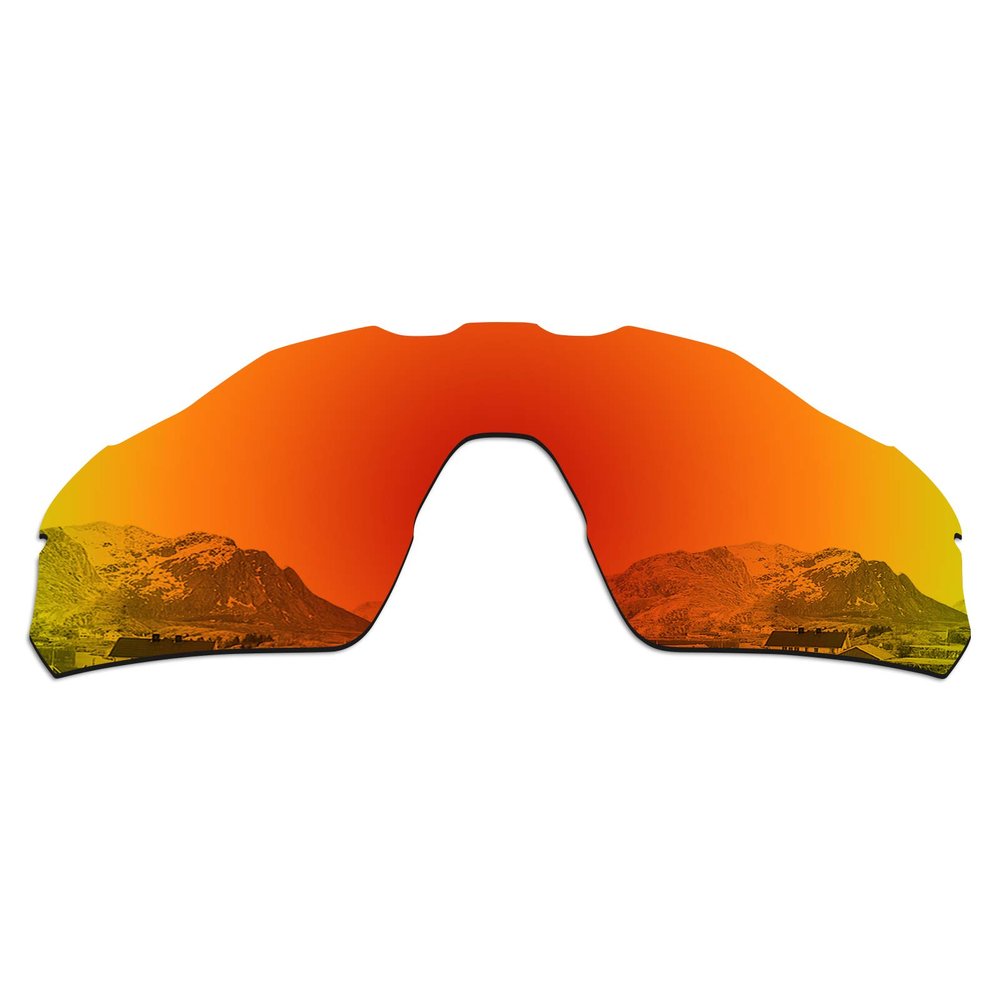 Puzzley Mirror Polarized Replacement Lenses for Oakley Radar EV Pitch OO9211 Sunglasses - Orange Red Mirror Polarized