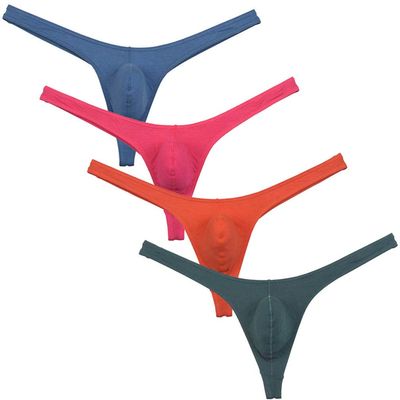 OROCOJUCO Men's Essential Microfiber Thong Underwear Male Sexy G-string Panties Tangas