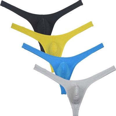 OROCOJUCO Men's Comfort Bikini Thongs Lightweight Soft Triangle Underwear Male T-back