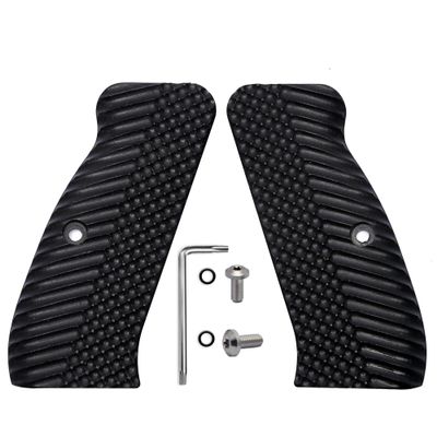 Guuun G10 CZ 75 Grips for Full Size CZ SP-01 OPS Texture - 8 Color Options - Black