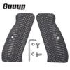 Guuun G10 CZ 75 Grips for Full Size CZ SP-01 OPS Texture - 8 Color Options - Gray/Black view 2