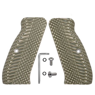 Guuun G10 CZ 75 Grips for Full Size CZ SP-01 OPS Texture - 8 Color Options - OD/Green