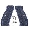Guuun G10 CZ 75 Grips for Full Size CZ SP-01 OPS Texture - 8 Color Options - Blue/Black view 1