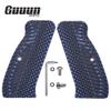 Guuun G10 CZ 75 Grips for Full Size CZ SP-01 OPS Texture - 8 Color Options - Blue/Black view 2