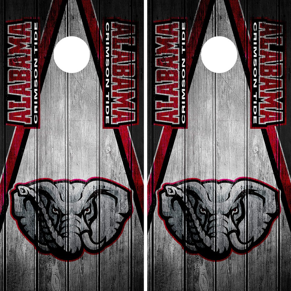 Alabama Crimson Tide Cornhole Wrap Skin Vinyl Game Art Sticker Decal Mascot DT12 (Laminated)