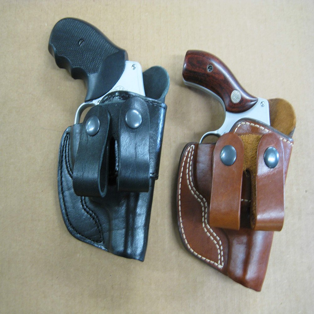Azula Dual Belt Loop IWB Molded Leather Concealed Carry Holster for Smith and Wesson S&W 36, 60. 642, 442, 360, 437, 638 2 Inch Barrel Revolver - Black Right Hand