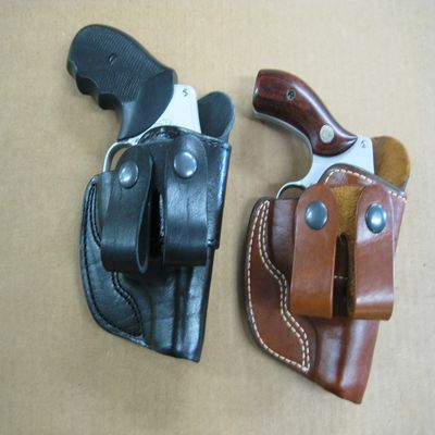 Azula Dual Belt Loop IWB Molded Leather Concealed Carry Holster for Ruger SP101 2.25 Inch Barrel Revolver - Black Left Hand