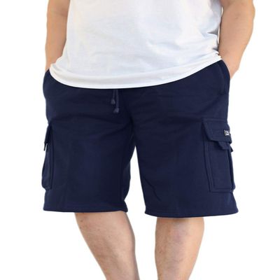 Dream USA Men's Fleece Cargo Shorts Heavyweight M-5XL [DFP-1] (Navy, 2X-Large)