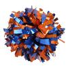 ICOCHEER Cheerleading Pom Poms Metalic Holographic Cheerleader with Baton Handle 6 inch 1 Pair 2 Pieces (Orange/Royal Blue) view 1