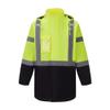3C Products ANSI Class 3 Safety Green Parka Jacket w/Black Bottom, Hood and Water Resistant (X-Large) view 1