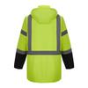 3C Products ANSI Class 3 Safety Green Parka Jacket w/Black Bottom, Hood and Water Resistant (X-Large) view 2