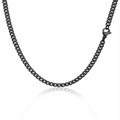 PROSTEEL Black Cuban Link Chain Necklace Gift Gothic Punk Women Men Curb Chains For Pendant Statement Black Necklaces