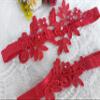 Oyabridal Wedding Garters for Bride Bridal Garter Set Leaf Garter for Wedding Plus Size W09 (Red) view 2