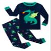 Dragon Little Boys Long Sleeve Pajamas Sets 100% Cotton Pyjamas Kids Pjs Size 7 Blue view 1