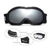 JUST GO Kids Ski Goggles with EVA case, Snowboard Snow Goggles Anti-Fog Double-Layer UV 400 Protection Lens for Boy and girl, Black Frame, Silver Lens (VLT 10.6%) with EVA Case view 2
