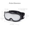 JUST GO Kids Ski Goggles with EVA case, Snowboard Snow Goggles Anti-Fog Double-Layer UV 400 Protection Lens for Boy and girl, Black Frame, Silver Lens (VLT 10.6%) with EVA Case view 3