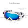 JUST GO Kids Ski Goggles with EVA case, Snowboard Snow Goggles Anti-Fog Double-Layer UV 400 Protection Lens for Boy and girl, Multicolour Frame, Blue REVO Lens (VLT 10.3%) with EVA Case view 3