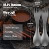 OUTXE Titanium 2 in 1 Fork and Spoon Combo 2-Pack Ultra Lightweight Camping Utensil, Eco-Friendly Spork for Backpacking, Hiking, Outdoors view 3