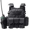 Invenko Heavy Duty Tactical Molle Airsoft Vest Outdoor Hunting Paintball Sports Outdoor Gaming Security Guard Duty Cosplay Soft Vest (black) view 1