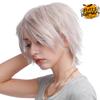 Benehair Short Cosplay Wigs Unisex Short Spiky Layered Anime Cosplay Wigs Fluffy Fashion Grey Wiglets for Men Women Cosplayer Synthetic Straight for Halloween Party view 2