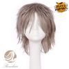 Benehair Short Cosplay Wigs Unisex Short Spiky Layered Anime Cosplay Wigs Fluffy Fashion Grey Wiglets for Men Women Cosplayer Synthetic Straight for Halloween Party view 3
