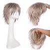 Benehair Short Cosplay Wigs Unisex Short Spiky Layered Anime Cosplay Wigs Fluffy Fashion Grey Wiglets for Men Women Cosplayer Synthetic Straight for Halloween Party view 4
