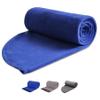 REDCAMP Fleece Sleeping Bag Liner with Hood, Great for Adult Warm or Cold Weather, 87" Long Full Sized Zipper Camping Blanket for Outdoor, Blue view 1