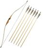 54Inch Archery Traditional Recurve Bow 10-35lbs Sport Bow Bow and Arrow Set Wooden Longbow Hunting for Target Practice Training Right Handed (Bow+6pcs Arrows, 15lbs) view 1