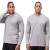 DEVOPS 2 Pack Men's Sun Protection Shirts UV SPF Long Sleeve Rash Guard Fishing Running Garden Cycling Garage Shirt Homewear Quick Dry Lightweight (Large, Grapite) view 1