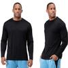 DEVOPS 2 Pack Men's Sun Protection Shirts UV SPF Long Sleeve Rash Guard Fishing Running Garden Cycling Garage Shirt Homewear Quick Dry Lightweight (Medium, Black) view 1